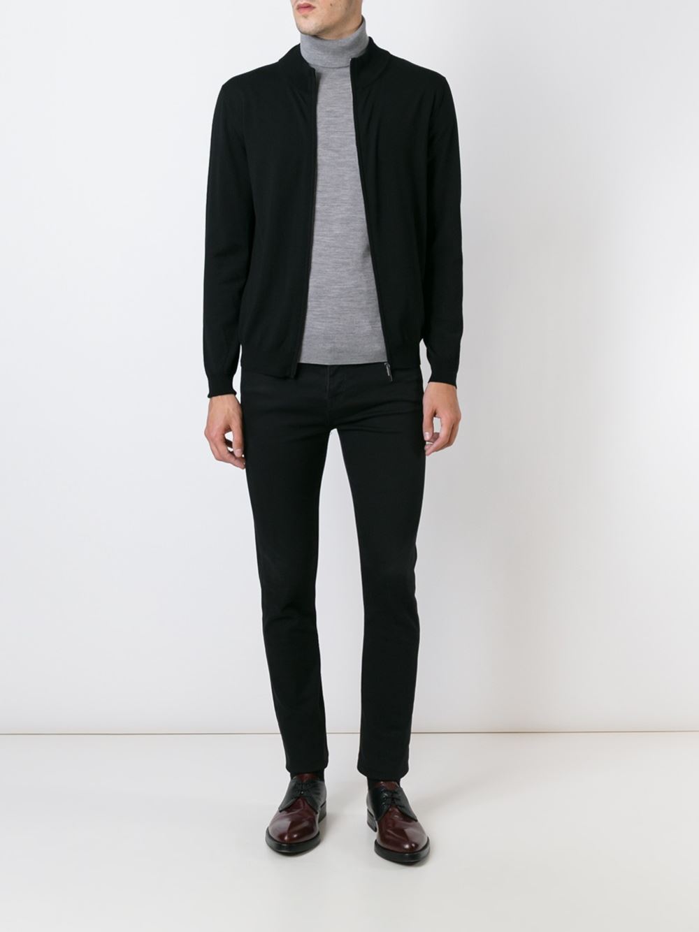 zipped cardigan