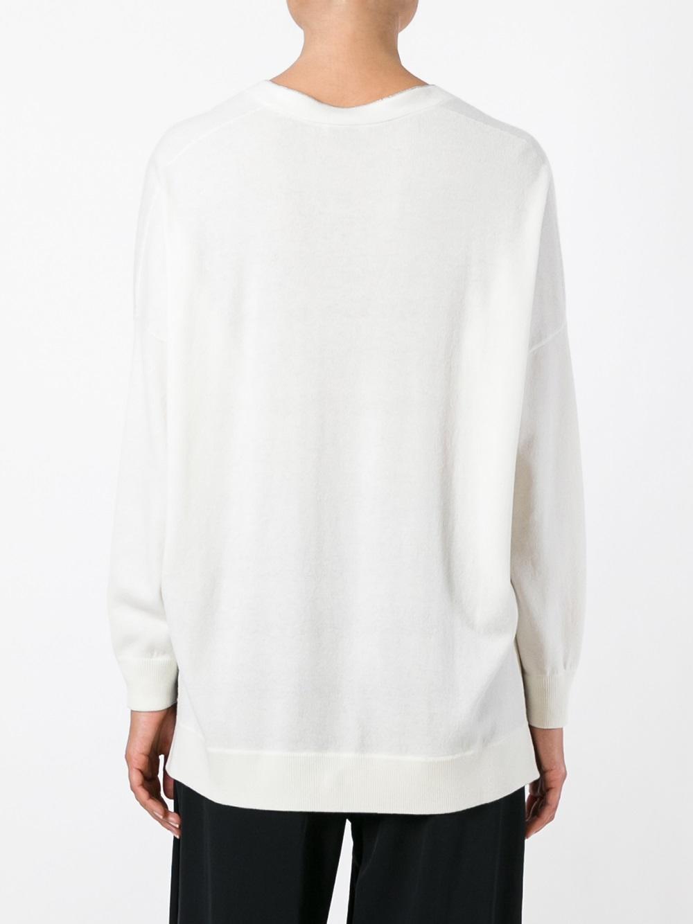 glitter detail V-neck jumper