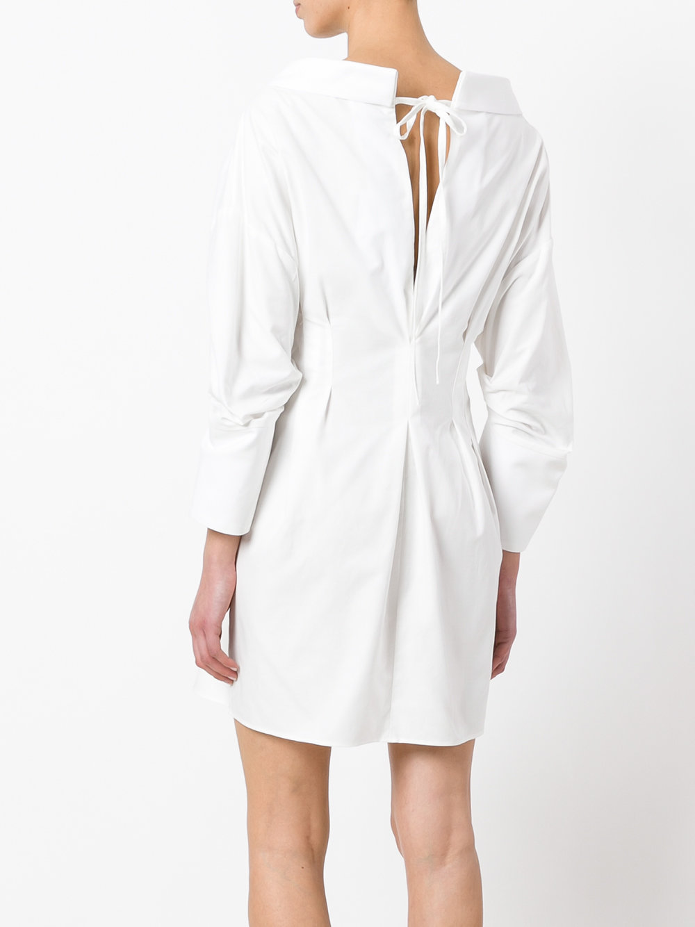 pleat-front shirt dress