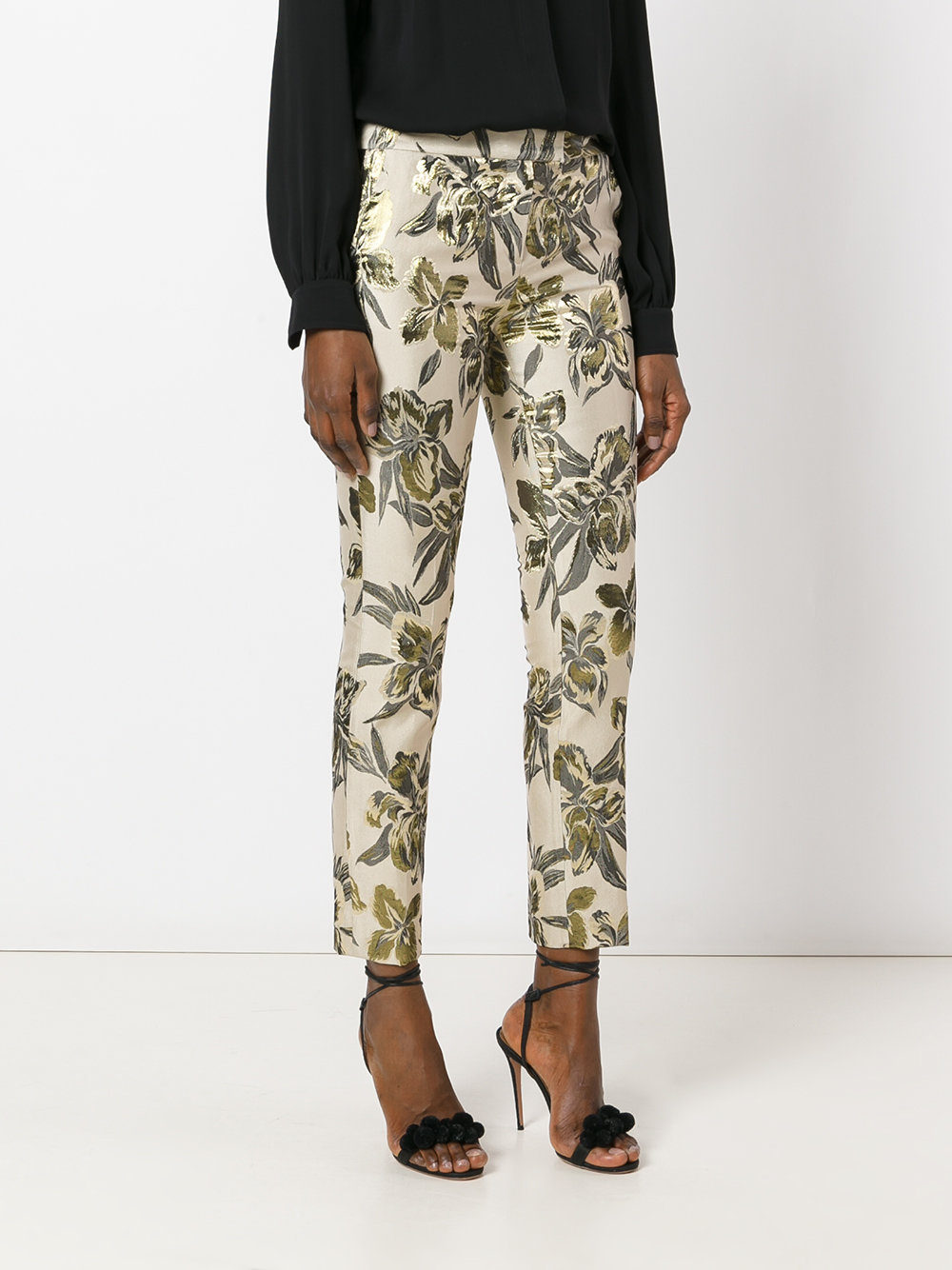 floral print cropped trousers 