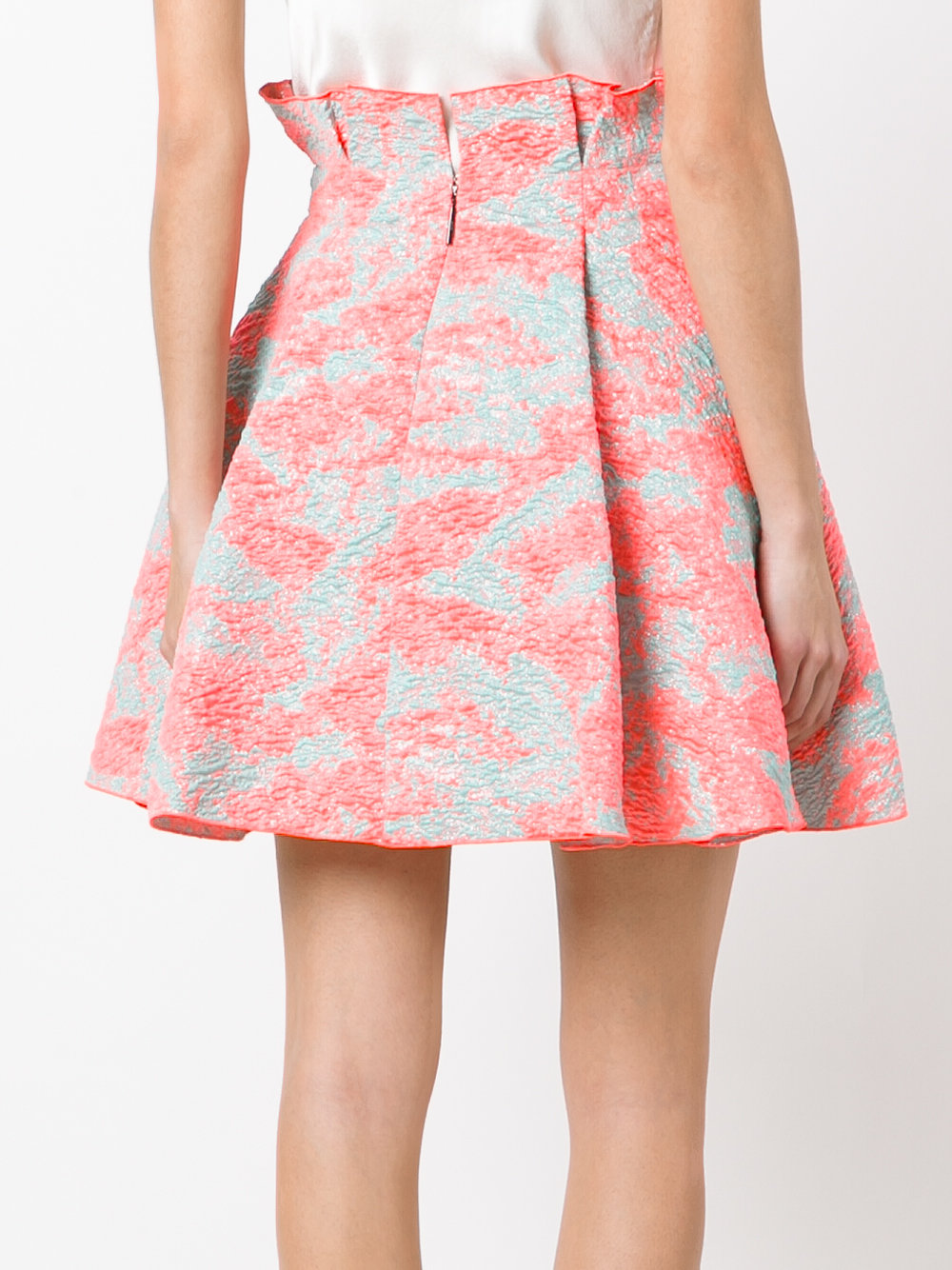 porous effect pleated skirt