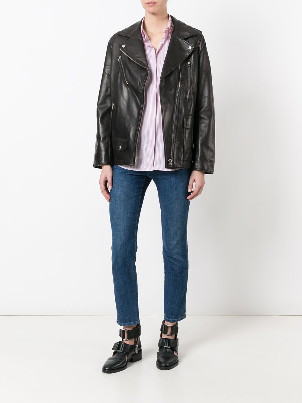 oversized leather jacket 