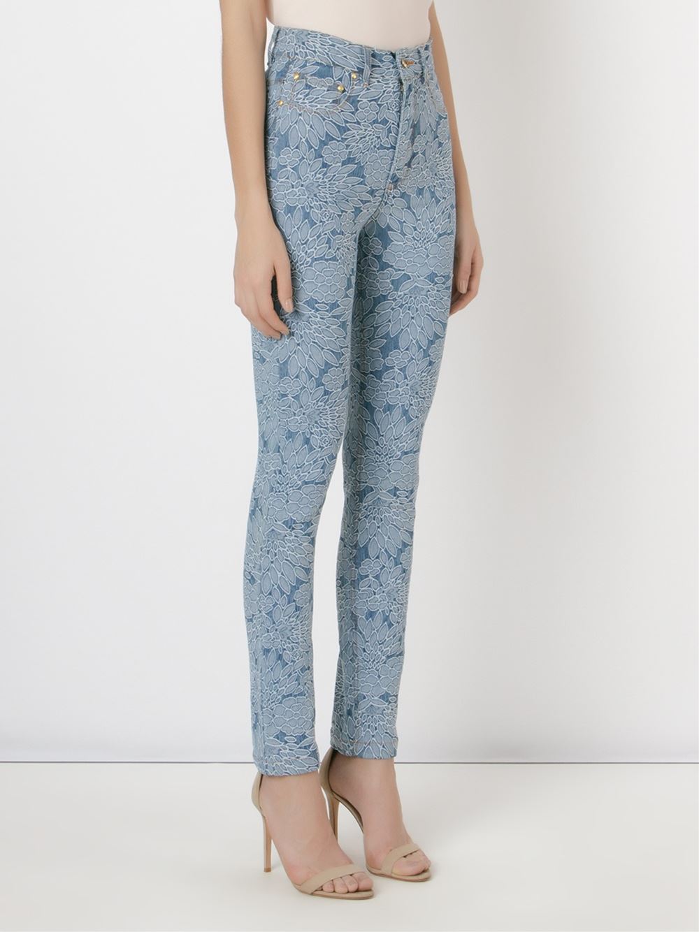 floral embroidered skinny jeans