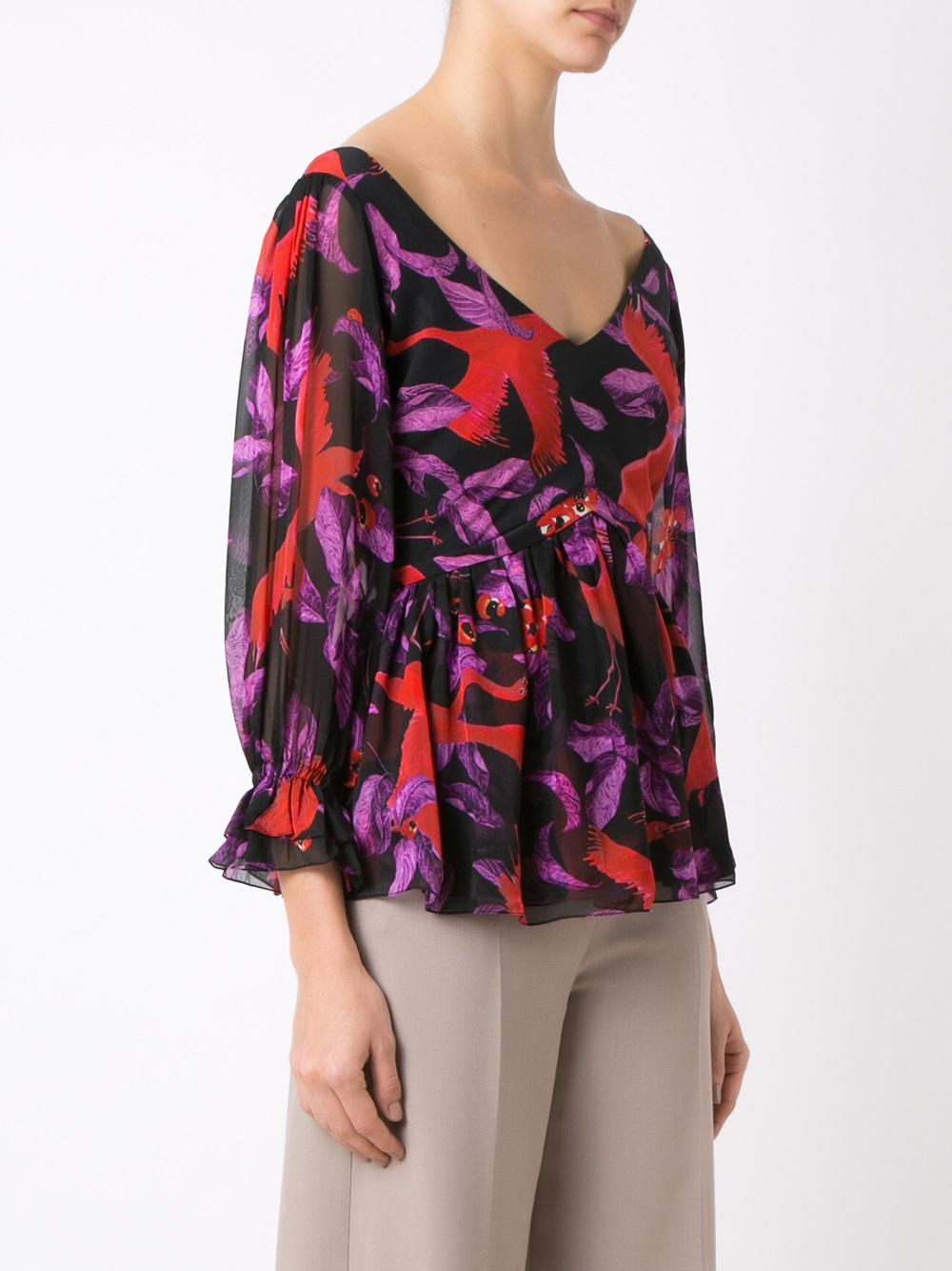 silk printed blouse