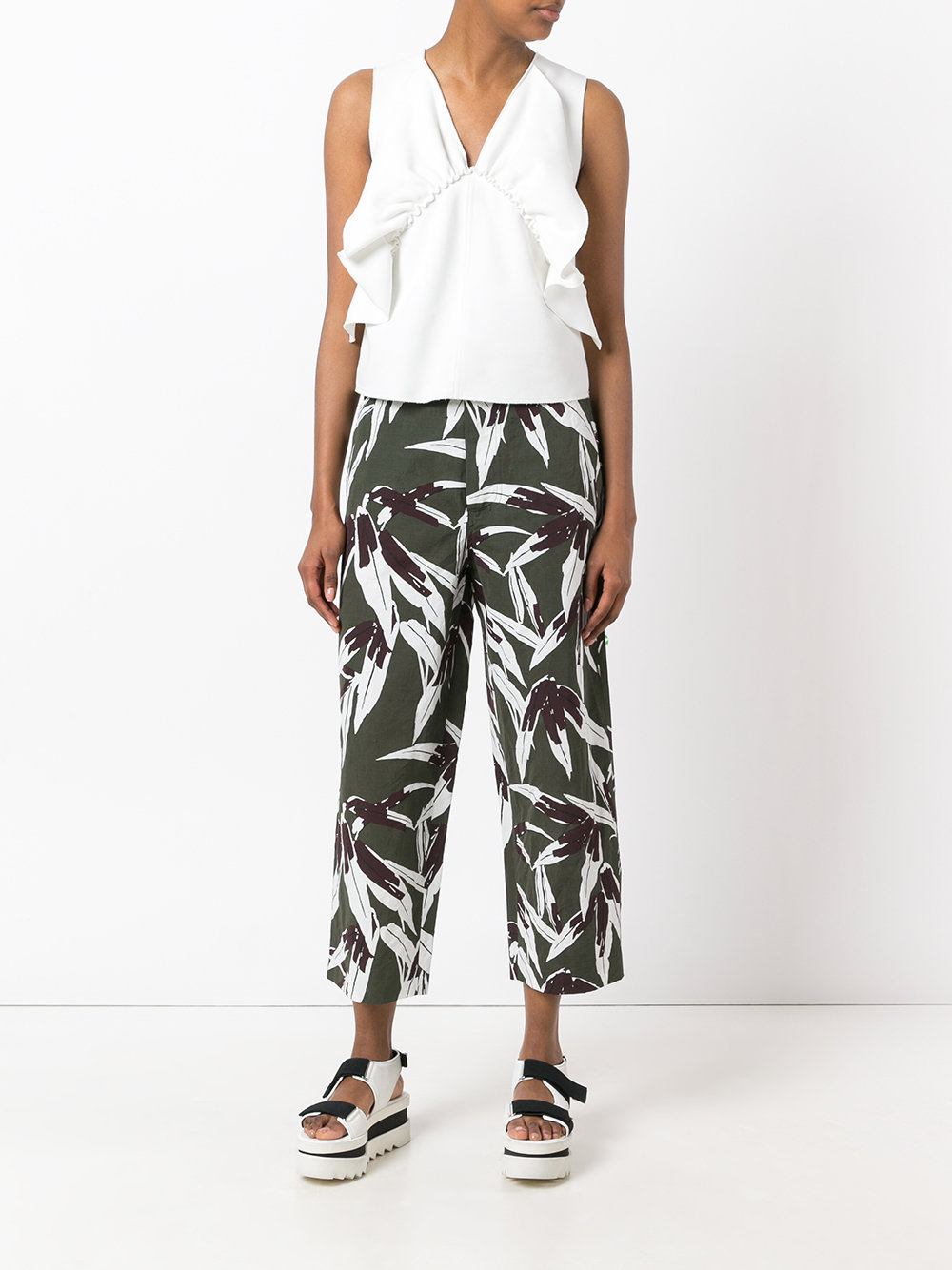 cropped high-waist trousers