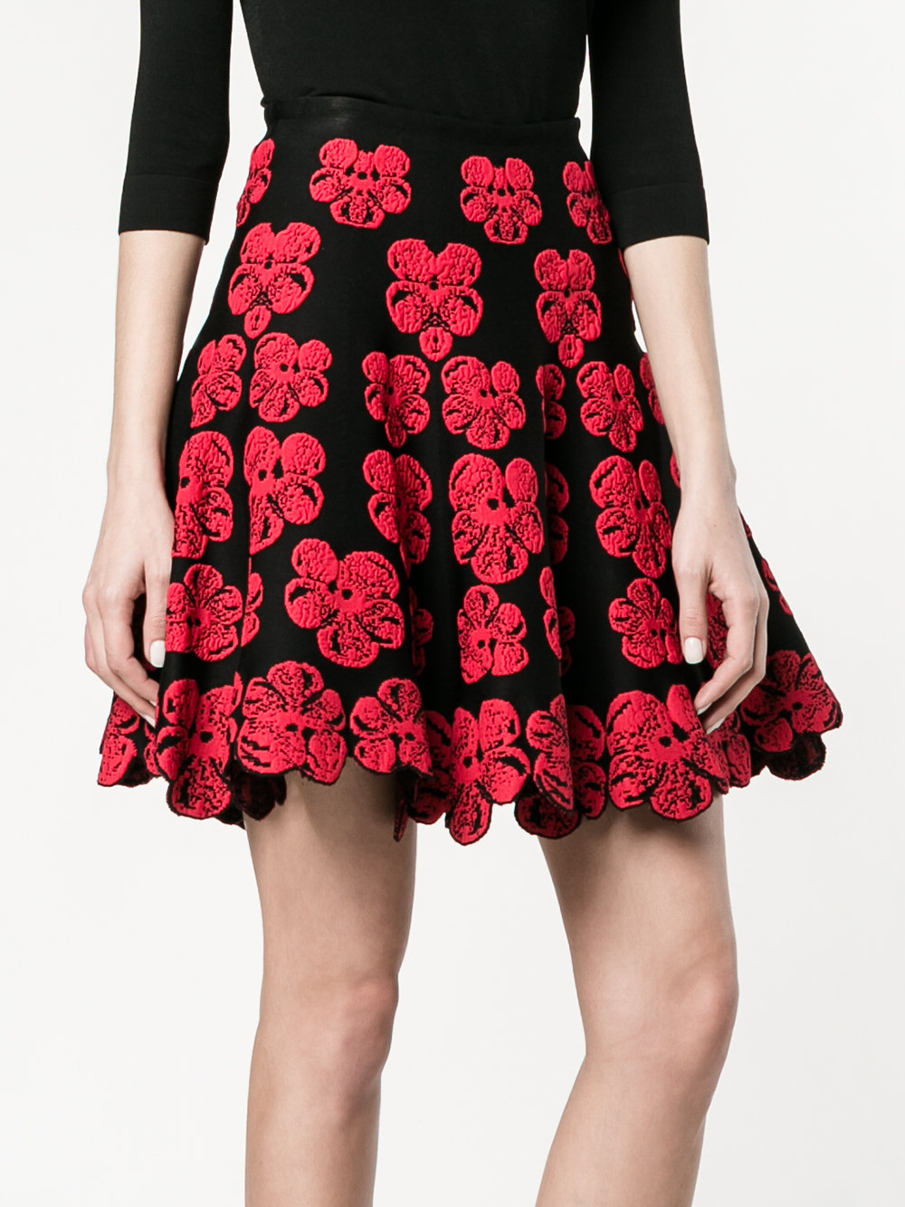 Mini A-Line Skirt with Orchid Embroidery