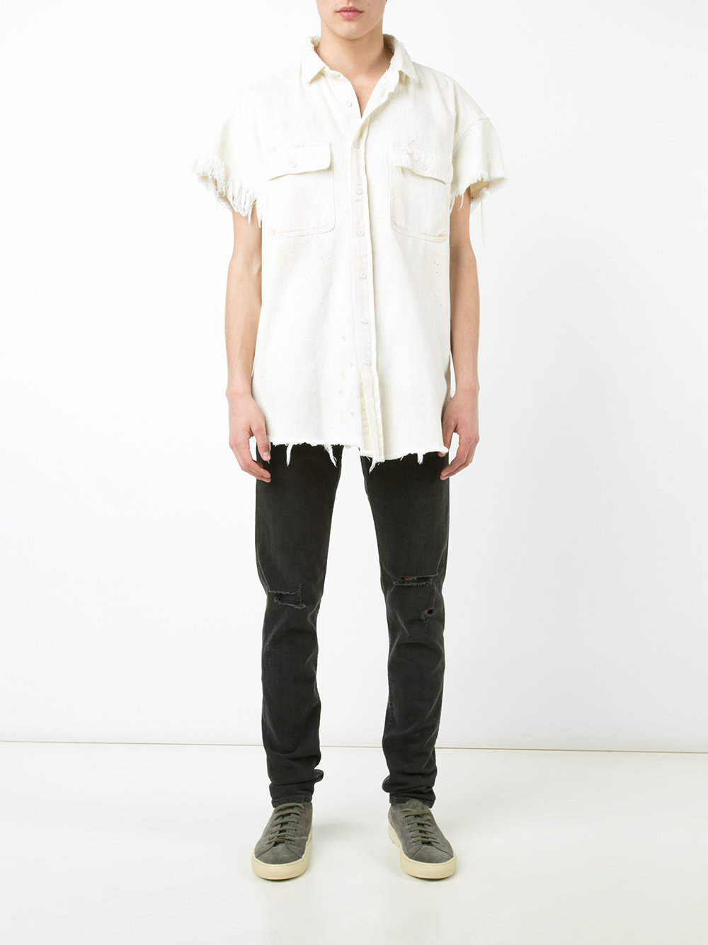 frayed denim shirt 