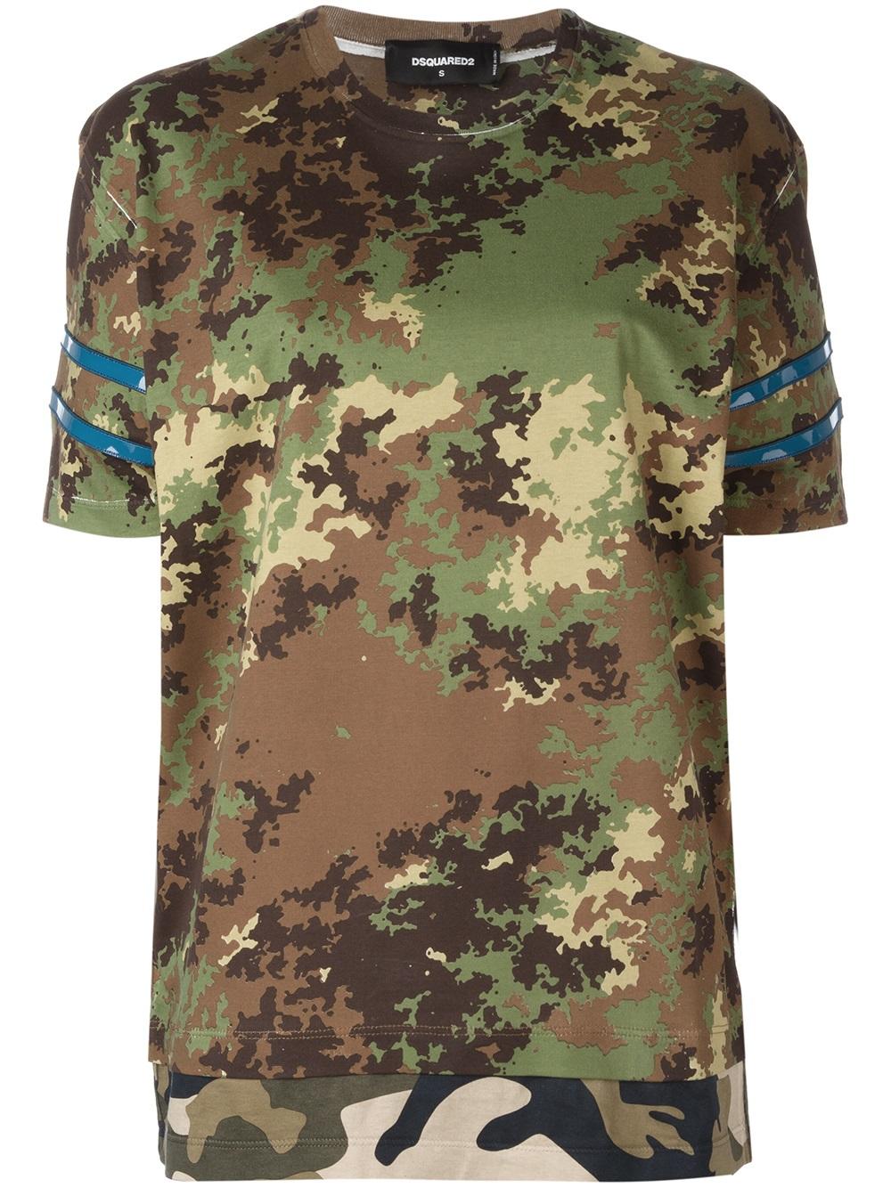 迷彩条纹t恤