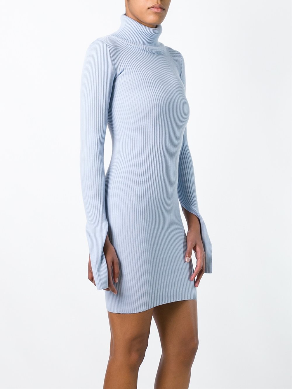 slit cuff ribbed dress