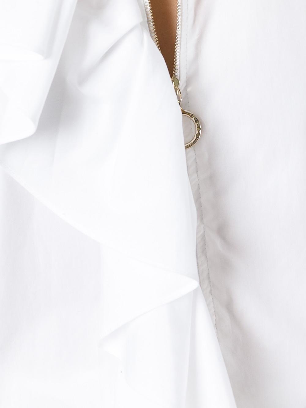 zipped ruffle collar tunic