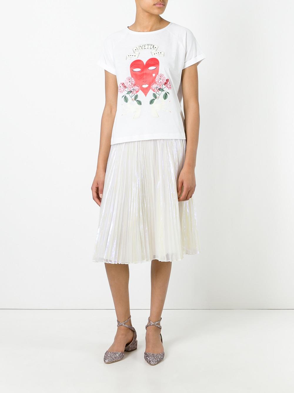 heart print T-shirt