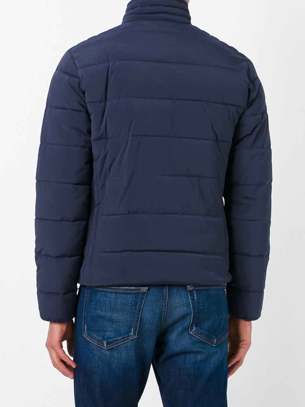 banded collar padded jacket