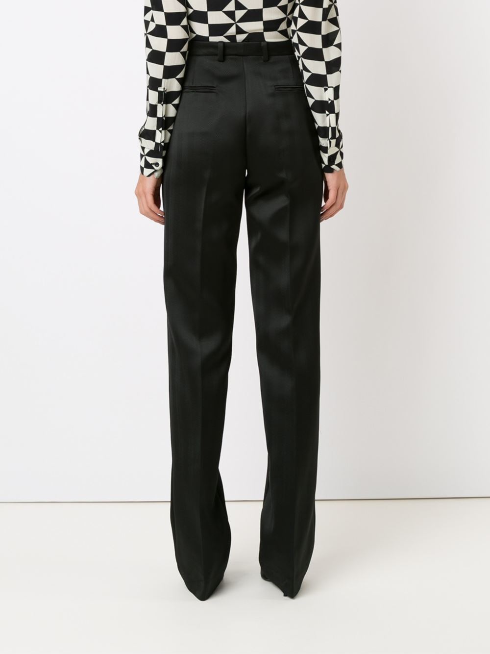 straight leg jacquard trousers