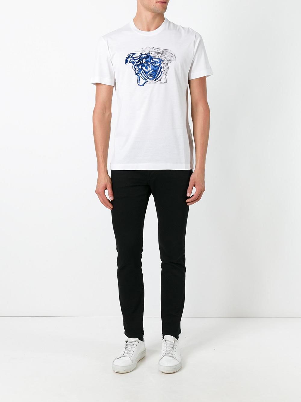 Medusa contrast embroidery T-shirt