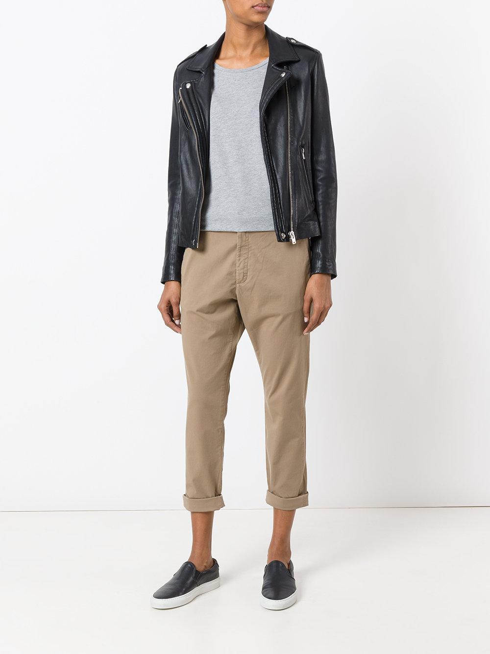 folded hem cropped trousers