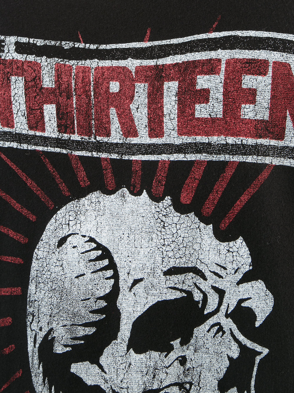 punk skeleton print T-shirt