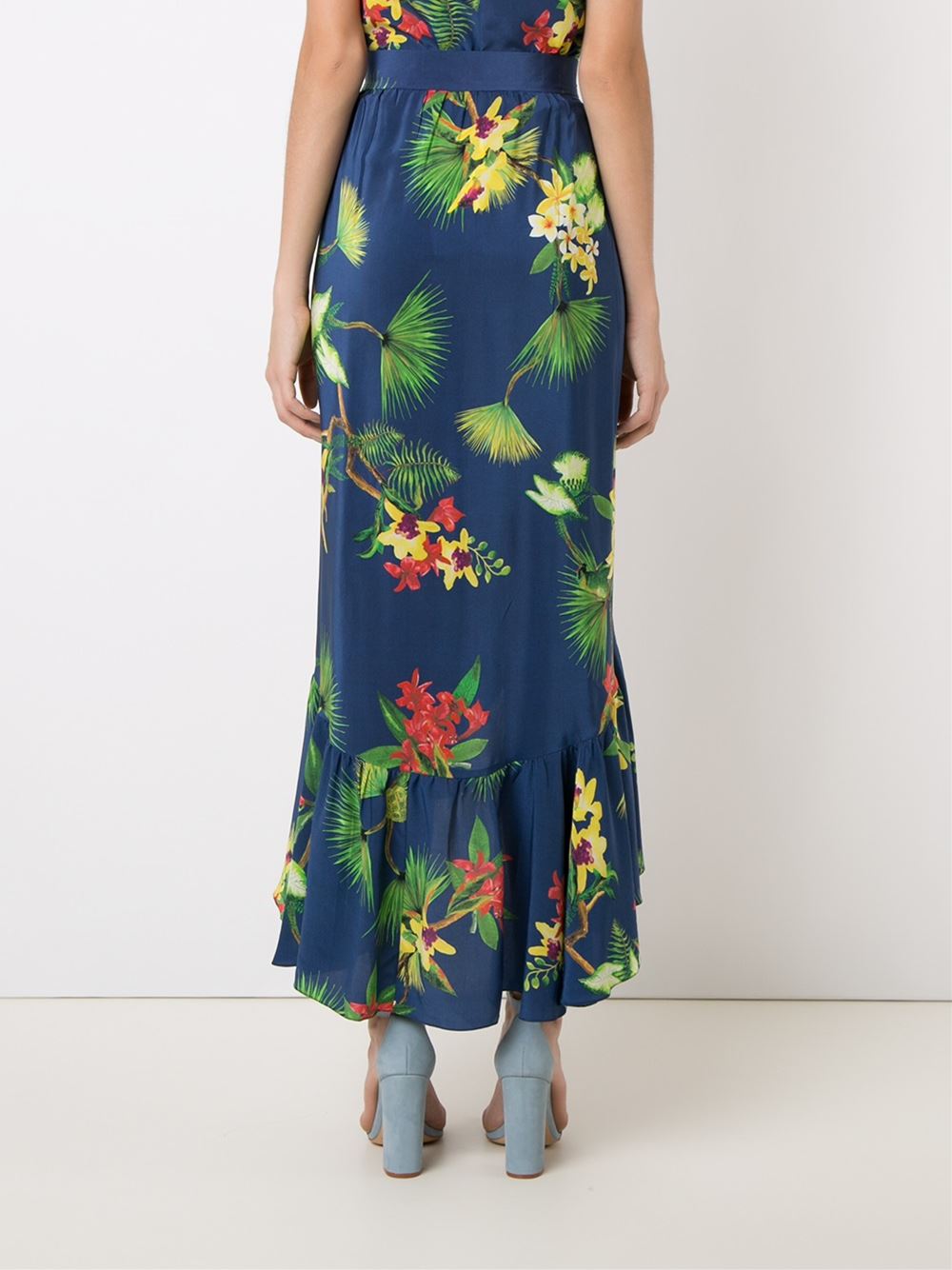 high-waisted midi skirt