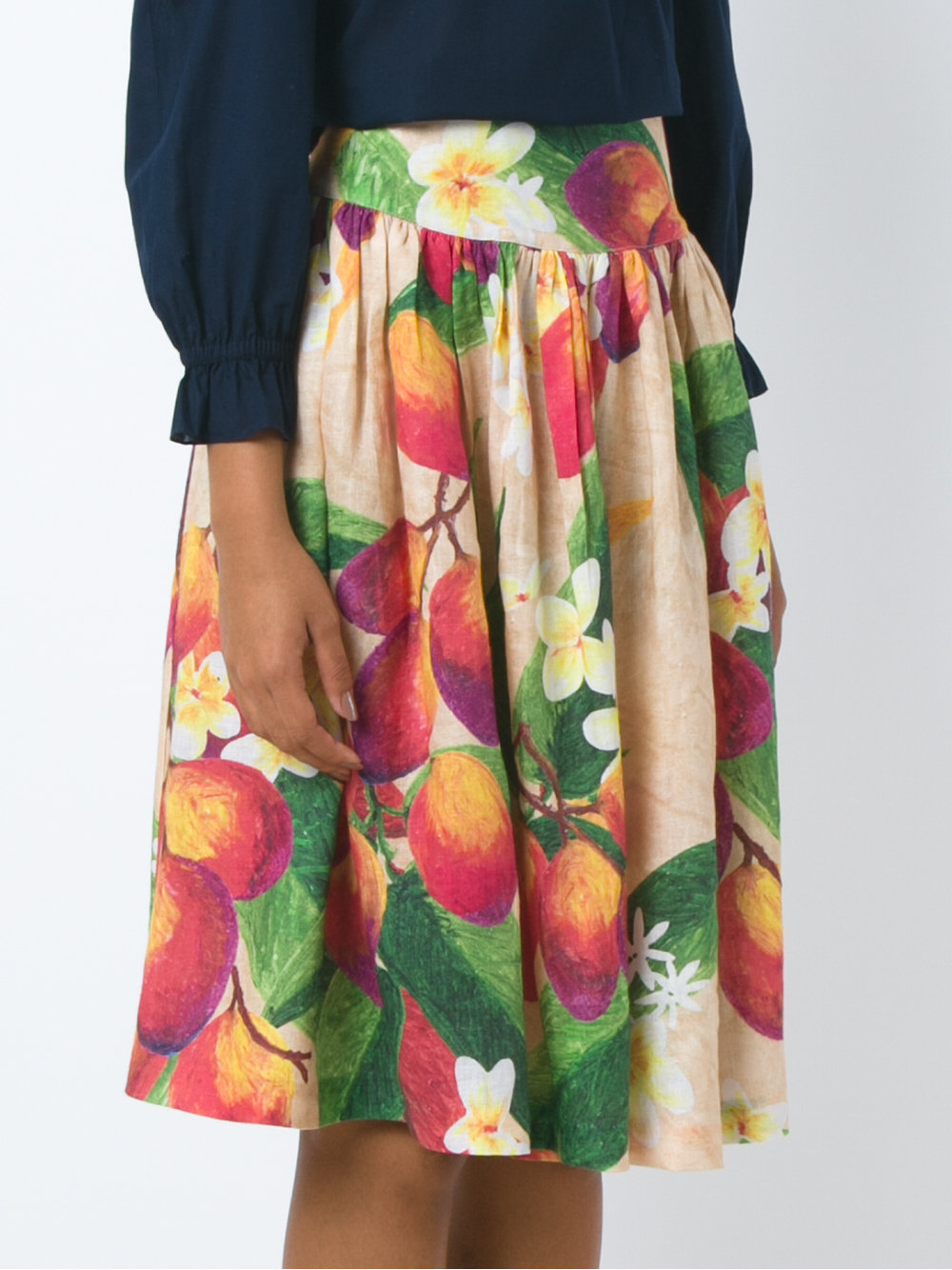 flared midi skirt