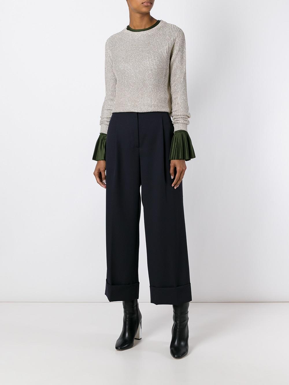 cropped wide leg trousers