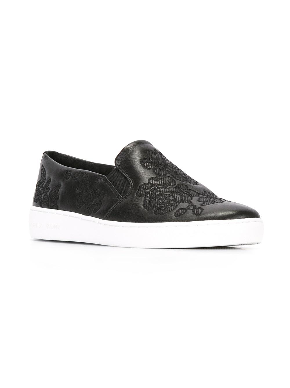 embroidered rose sneakers 