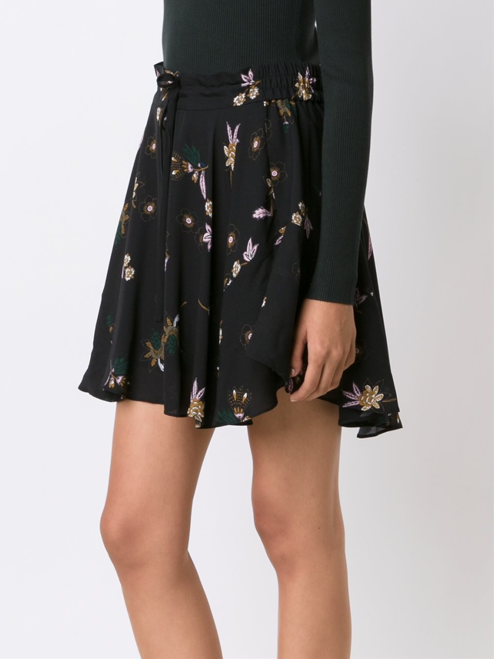 floral print pleated skirt