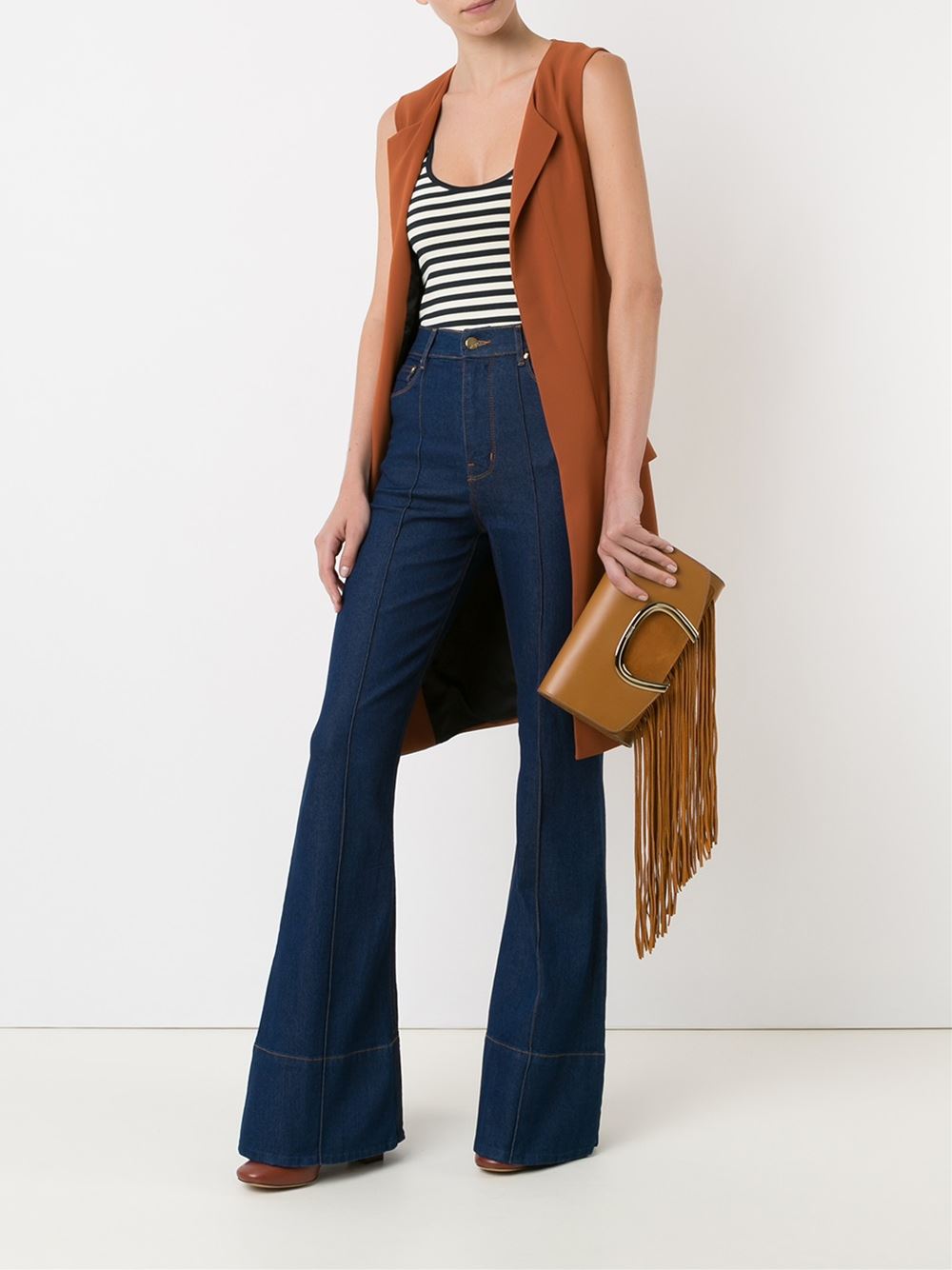 high waist flared jeans