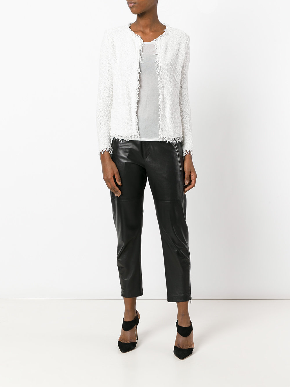 frayed edge cropped jacket