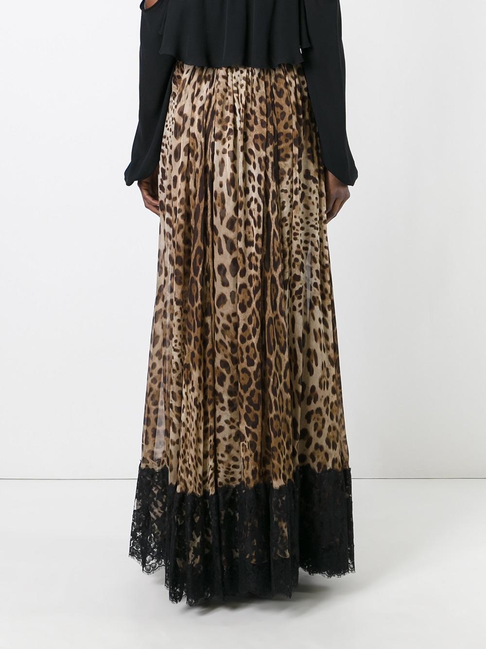leopard print pleated skirt