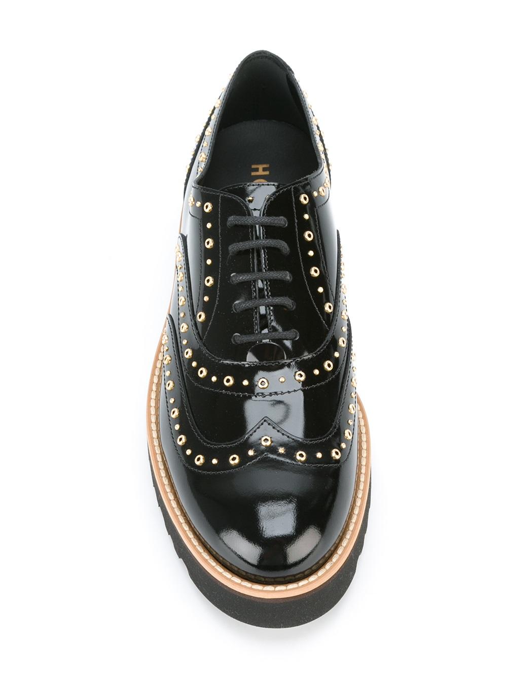 studded lace-up shoes