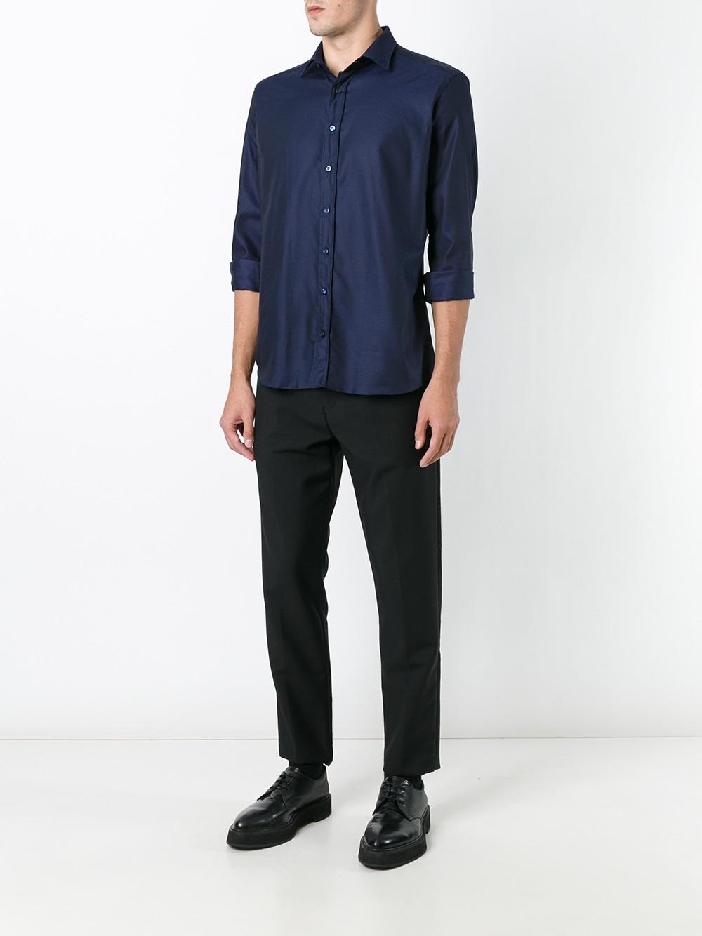 tonal micro print shirt