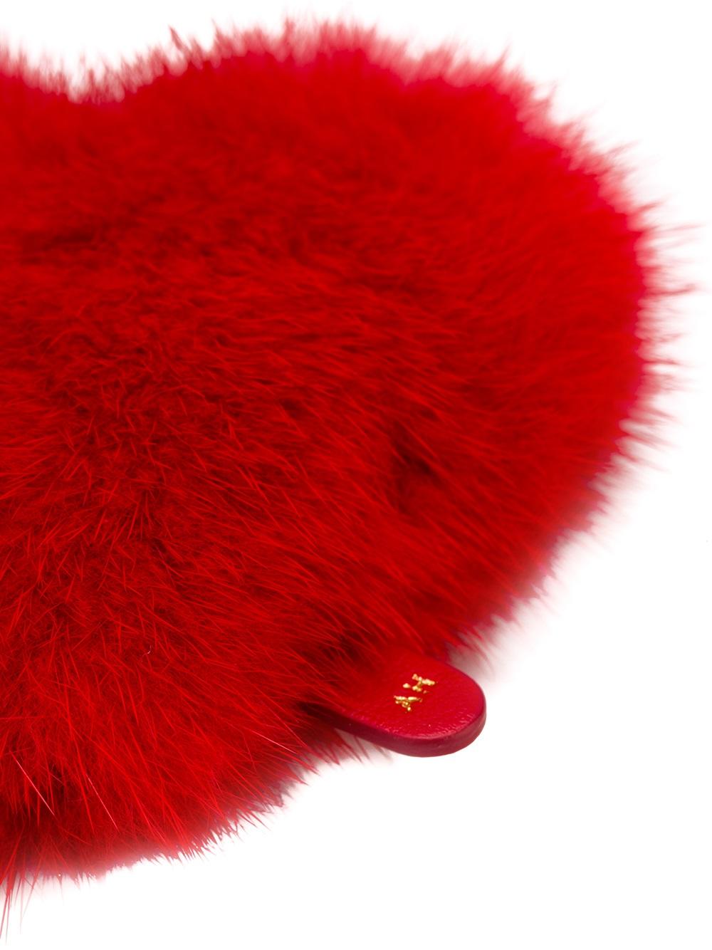 fur heart coin purse 