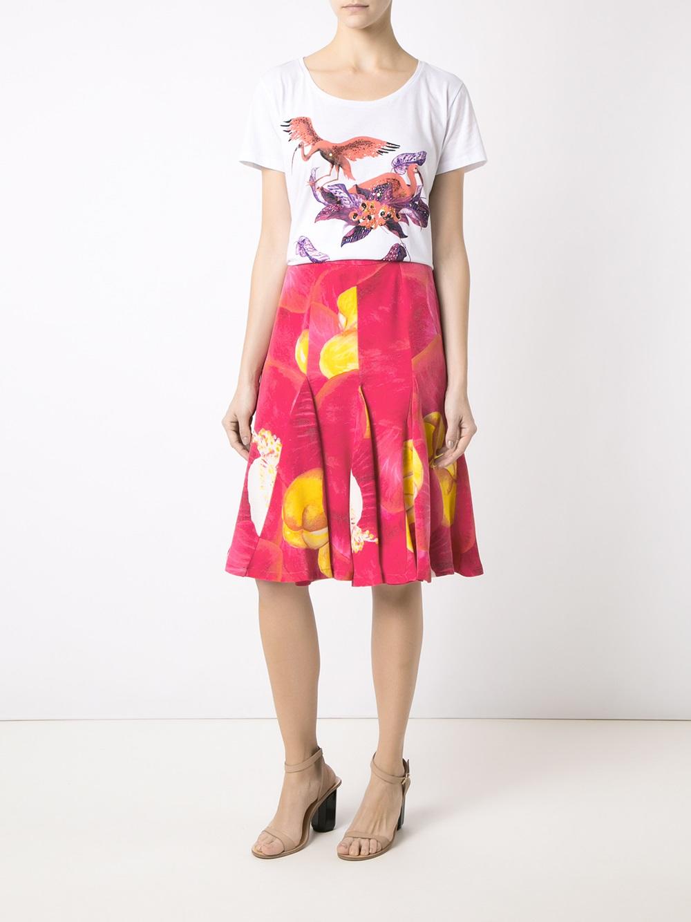 silk printed skirt