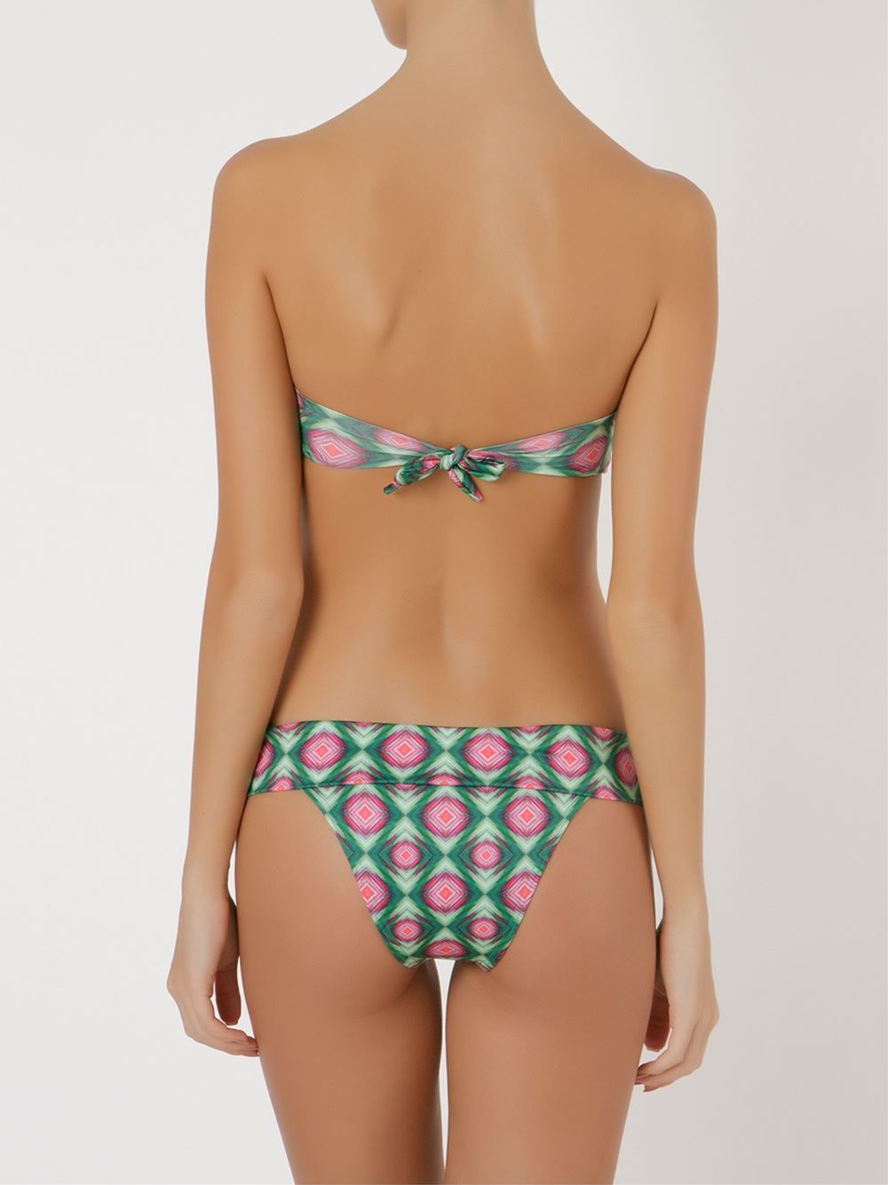 printed bandeau bikini set