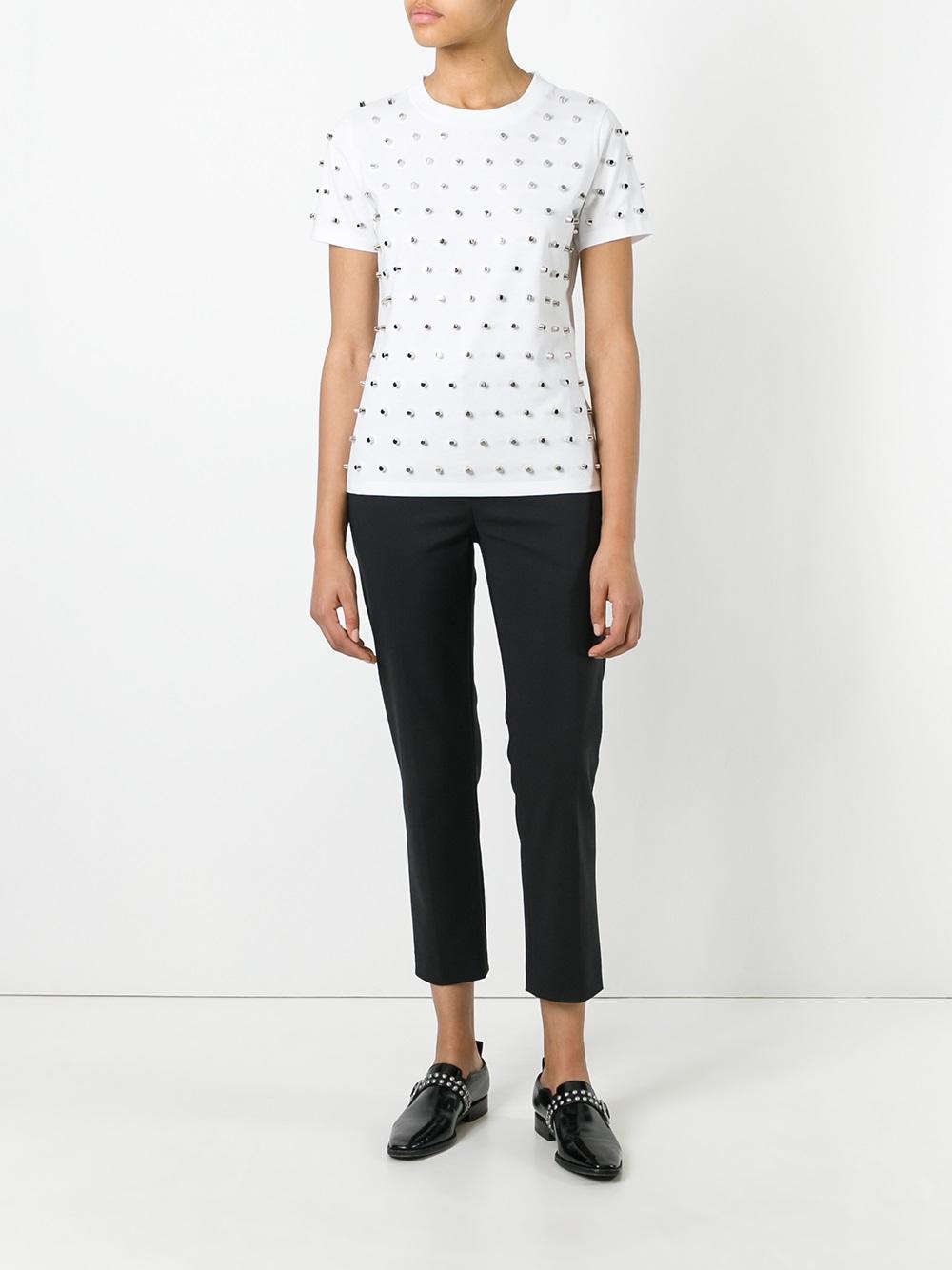 silver-tone studded T-shirt