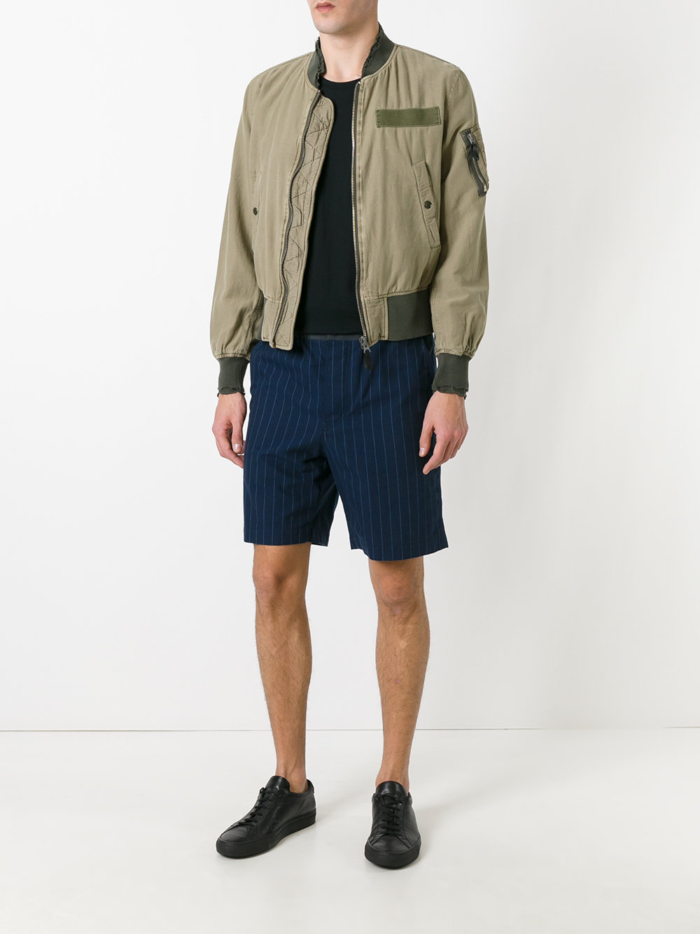 frayed cuffs bomber jacket