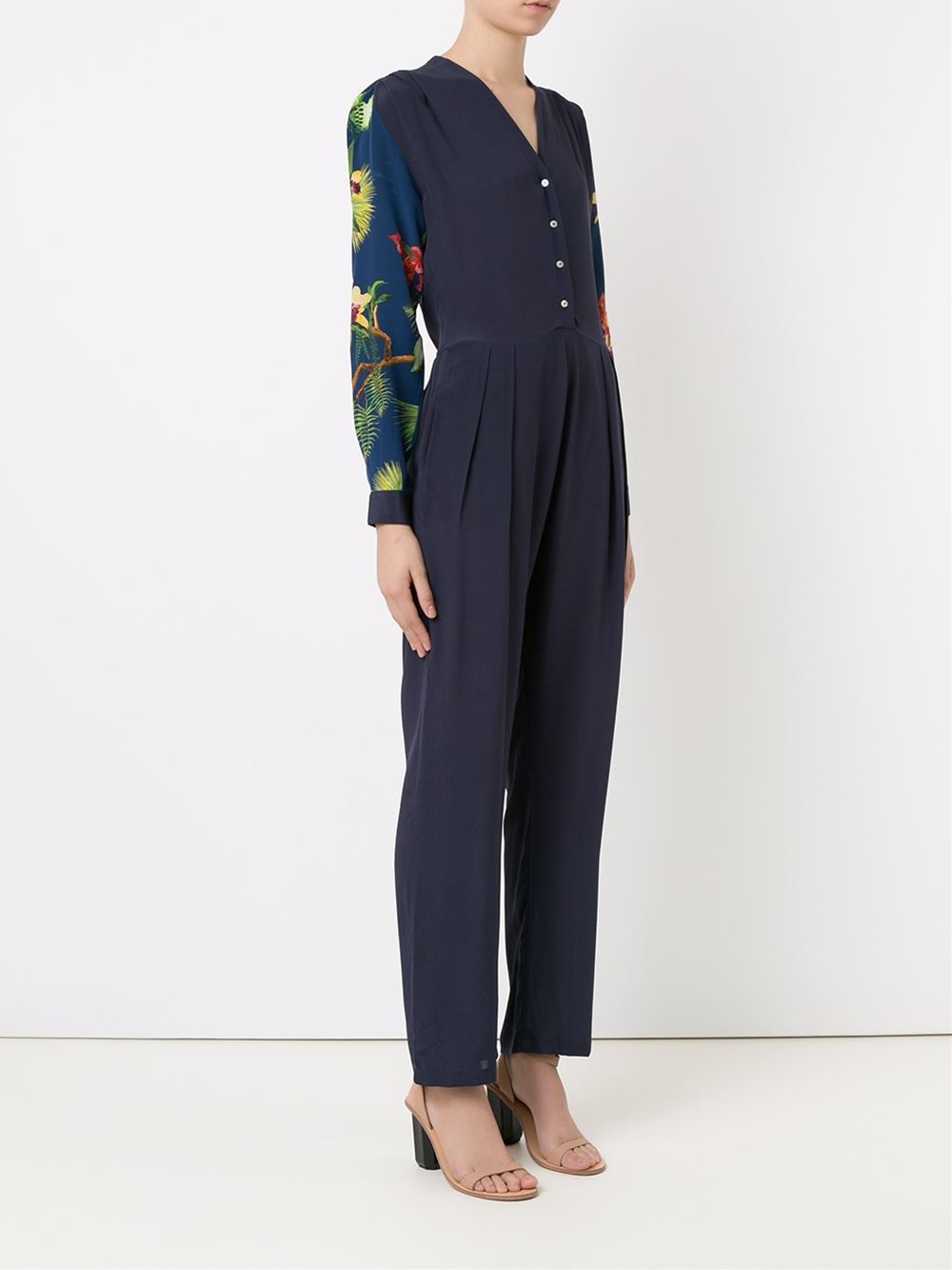 V-neck high waisted jumpsuit