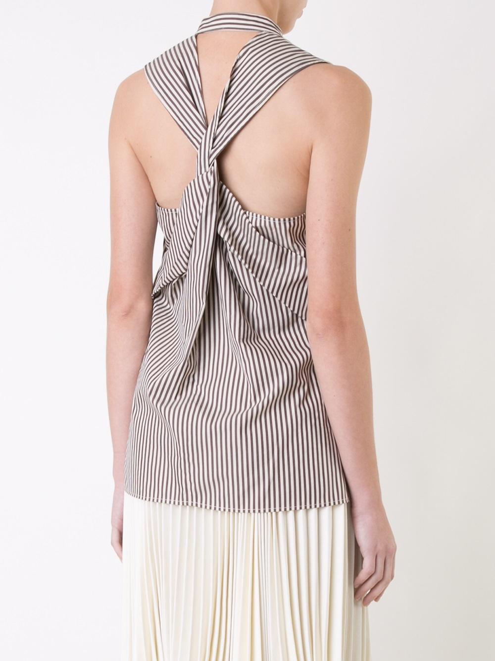 knotted back striped top