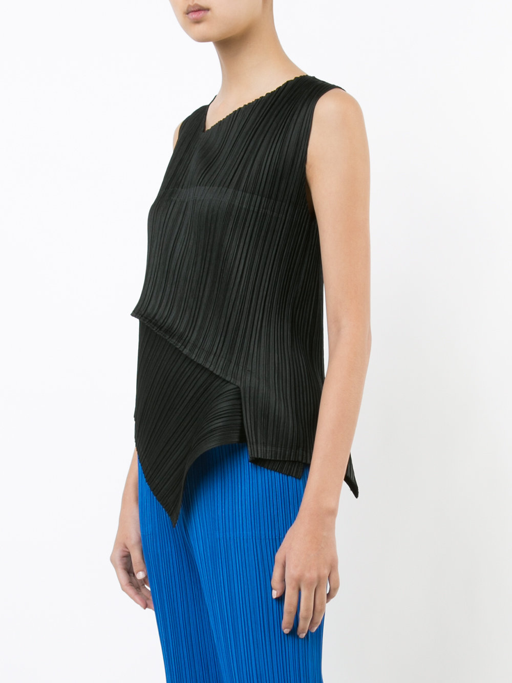 asymmetric pleated blouse 