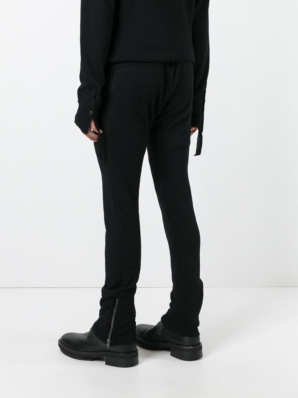 drop-crotch drawstring trousers