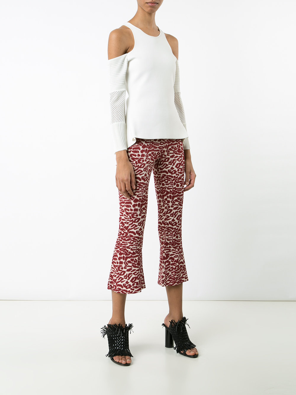 printed cropped trousers 