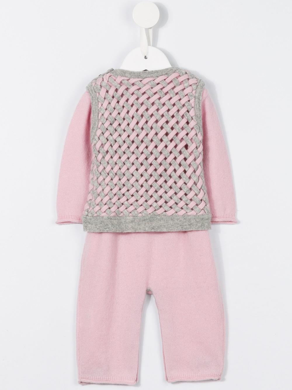 Woven knitted romper