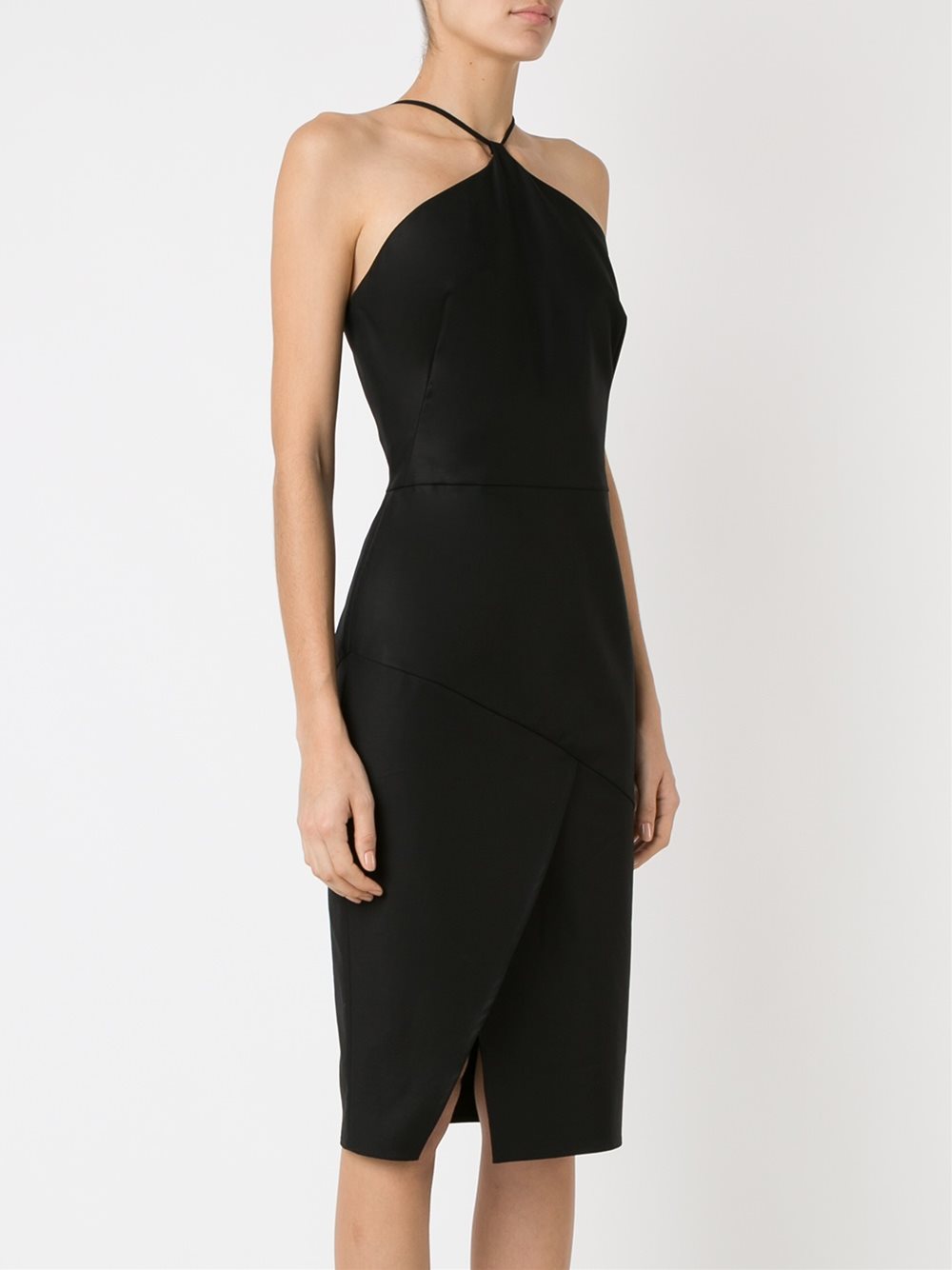 front slit midi dress