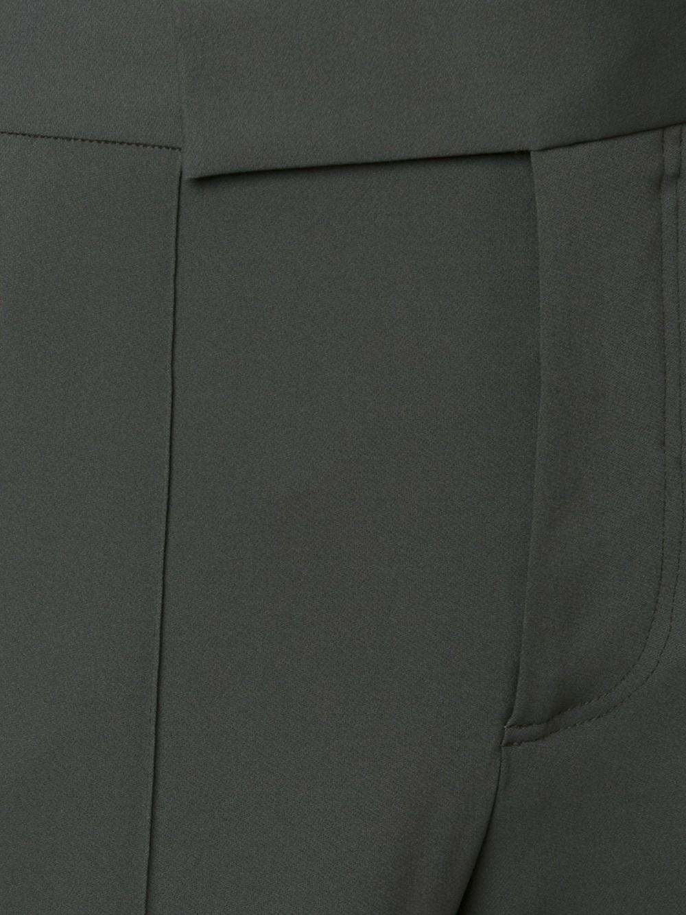 raised seam straight leg trousers