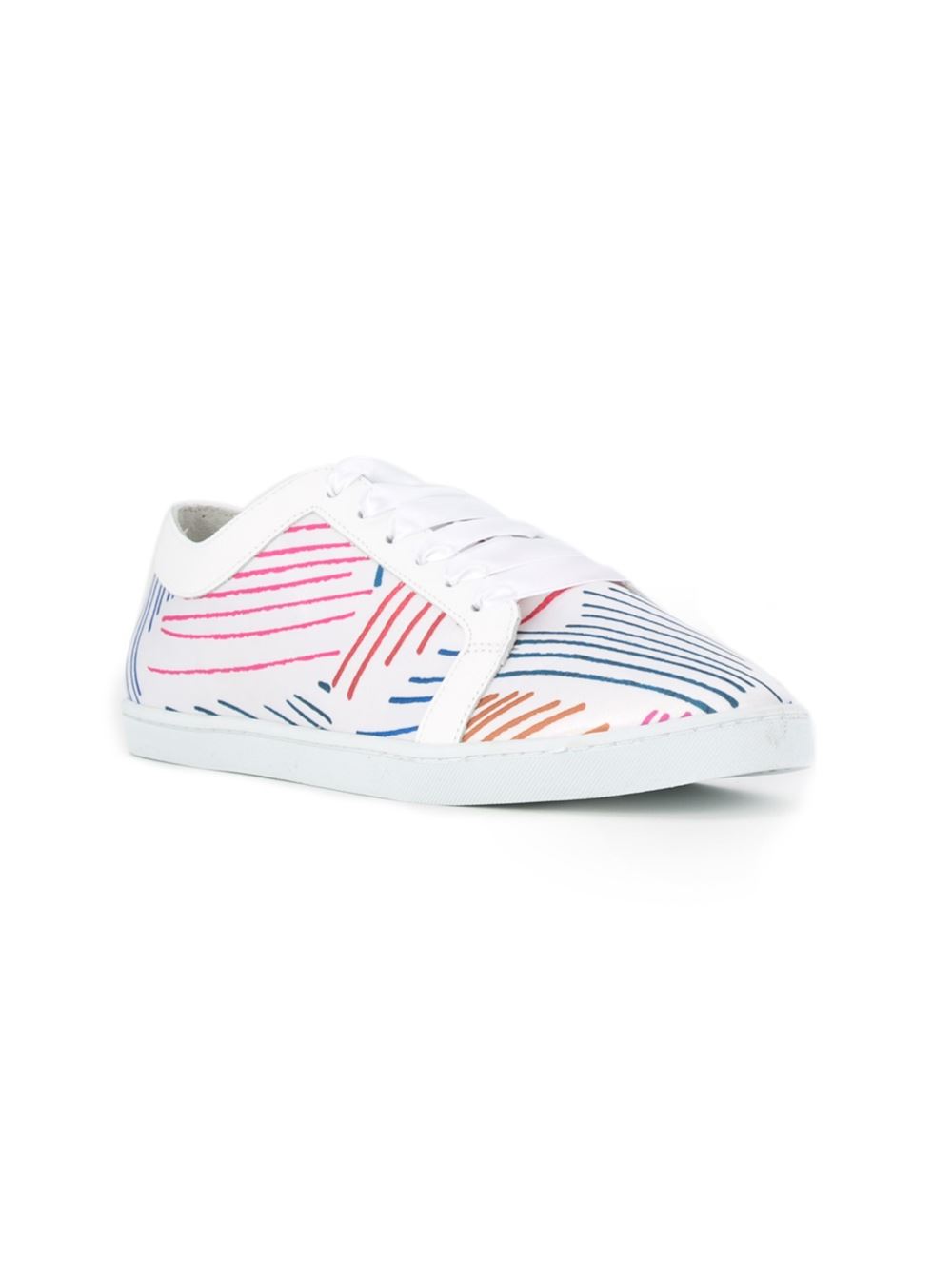 round toe printed sneakers