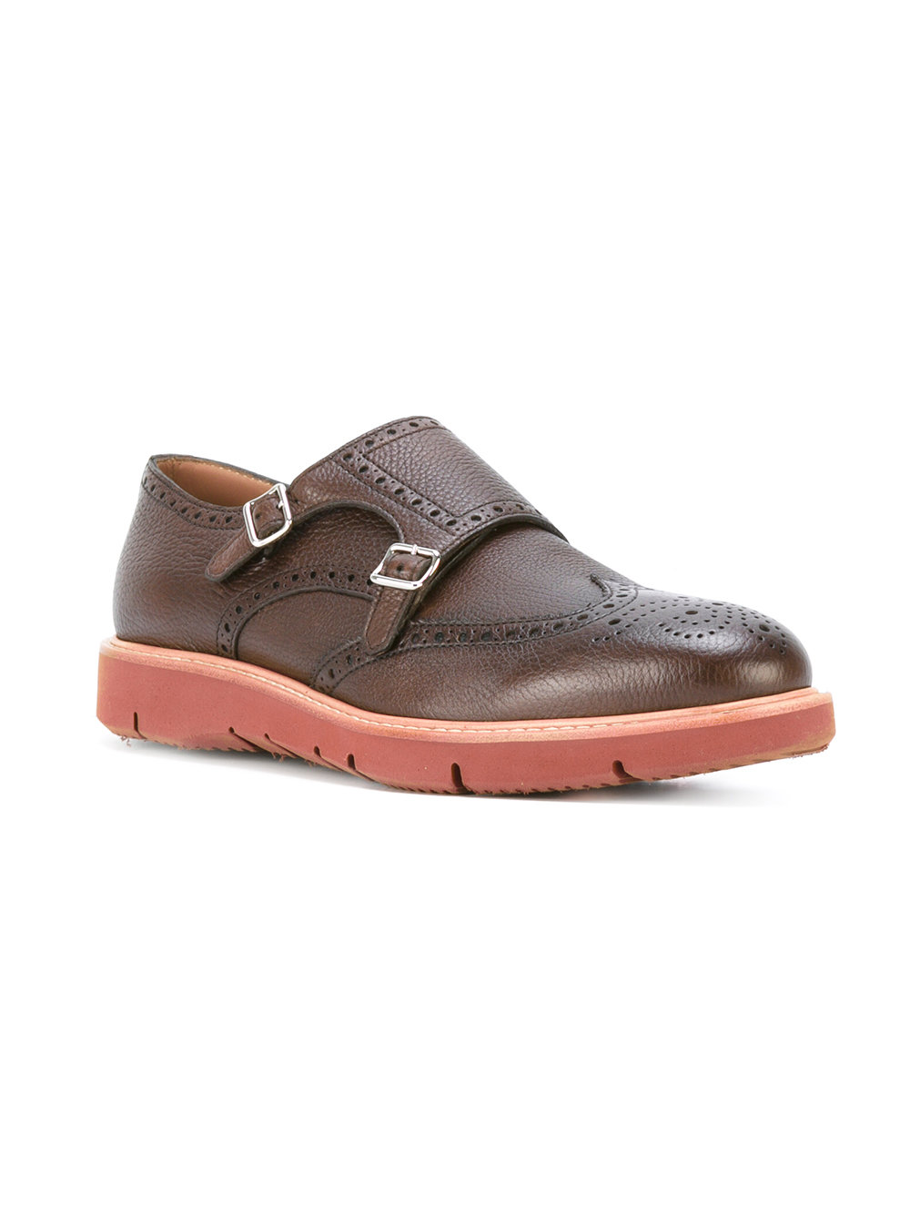 contrast sole monk shoes