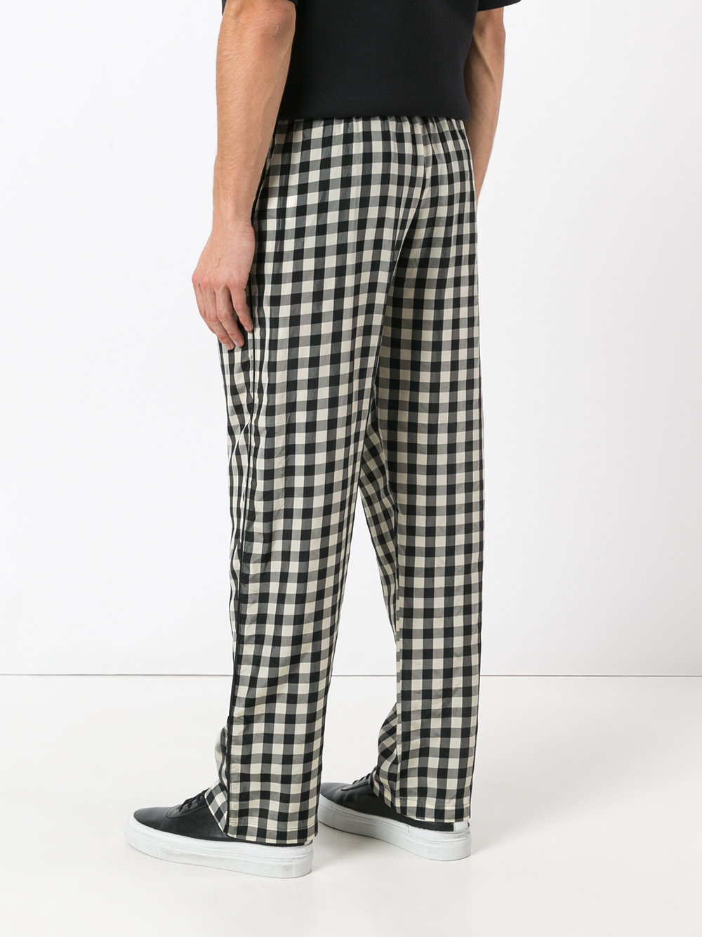 checked loose-fit trousers