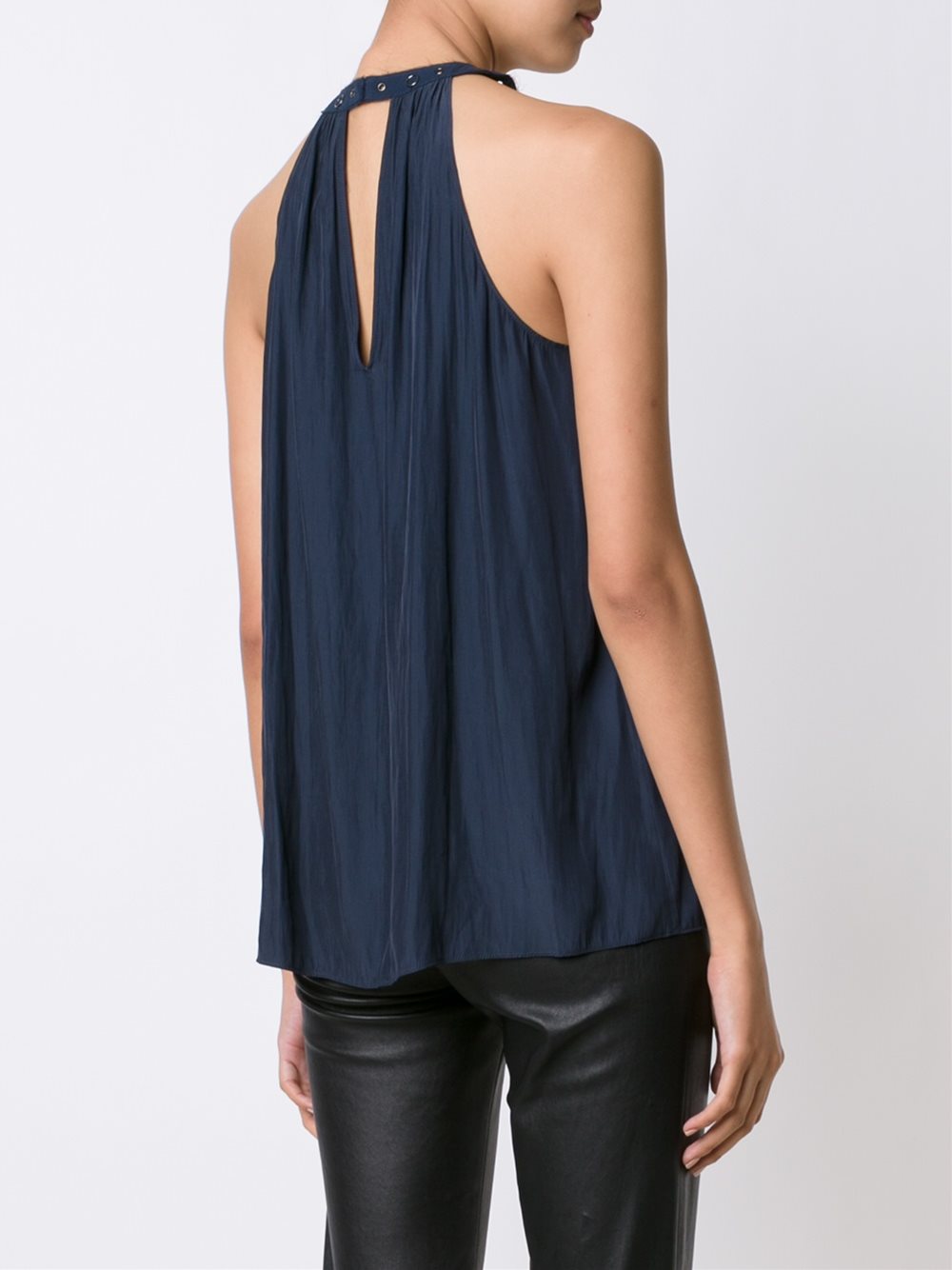 pleated halter neck top