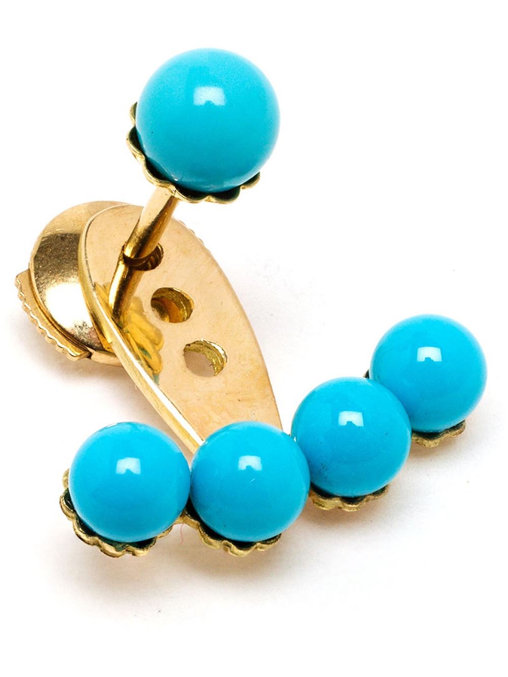 18kt yellow gold and turquoise lobe earring