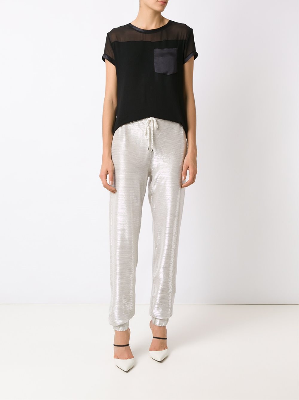 metallic trousers