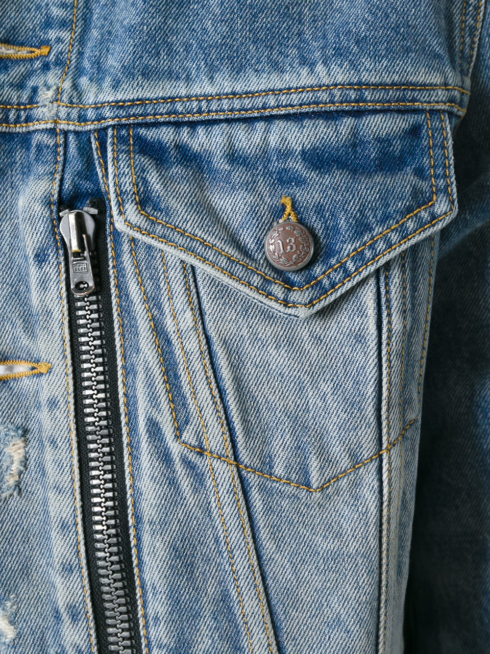 zipped front denim jacket